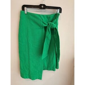 Maeve Anthropologie Green Wrap Skirt Size 8 Tie Waist Mini Textured